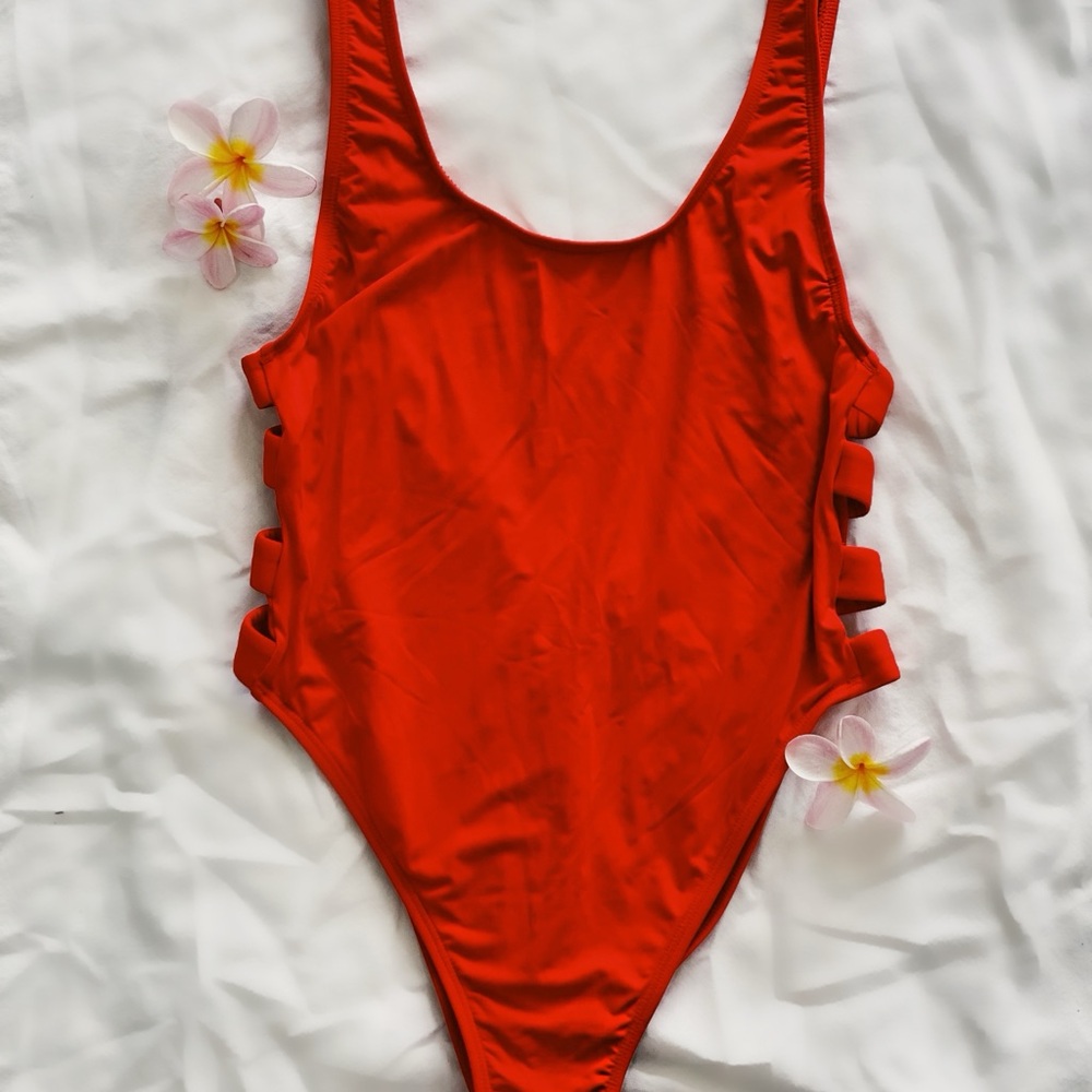 Red One Piece Bikini